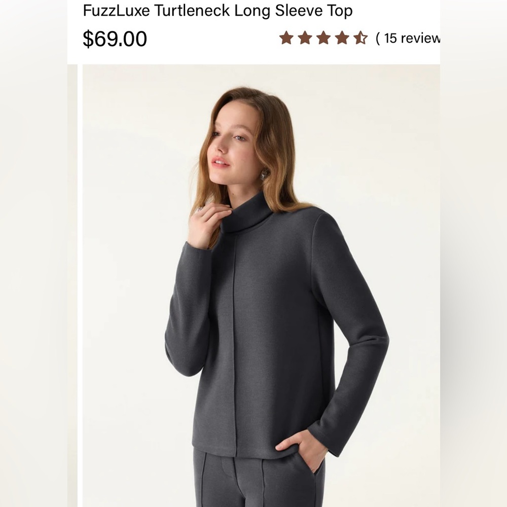 OGL Charcoal Turtleneck Top - Picture 3 of 6